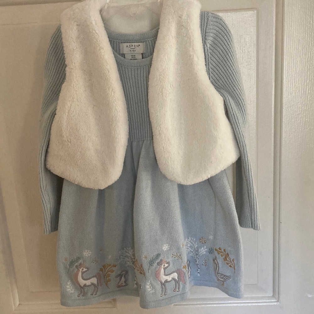 Aspen Kids Dress with White Vest